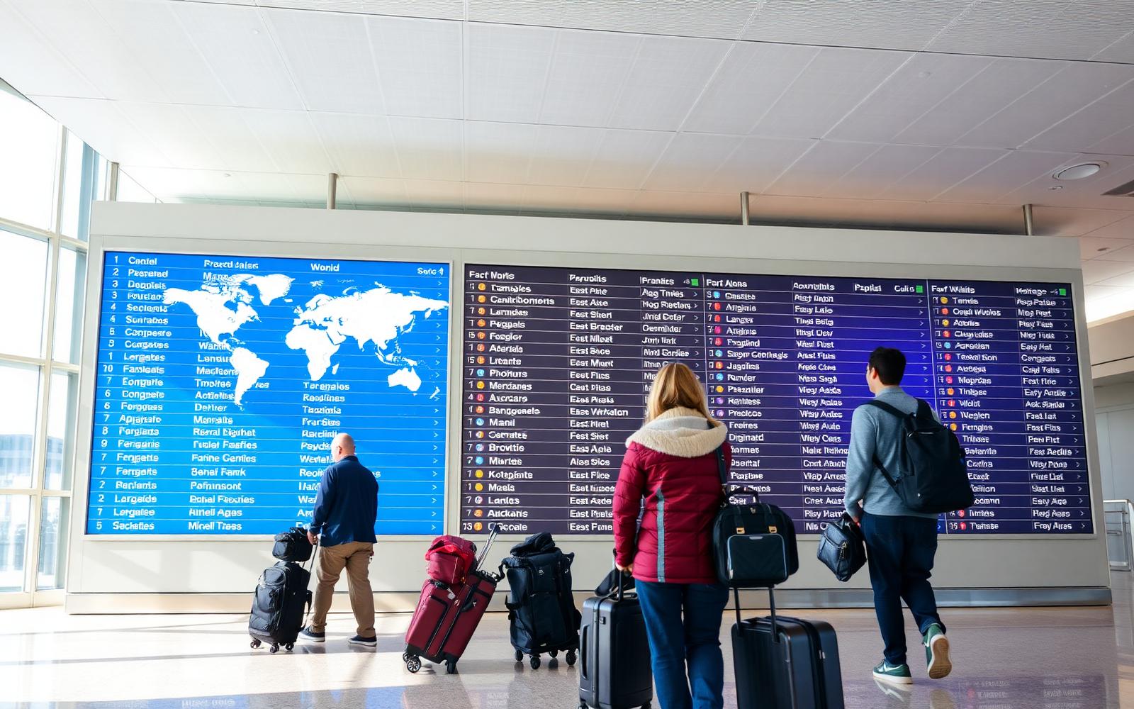 Tableau des départs à l'aéroport