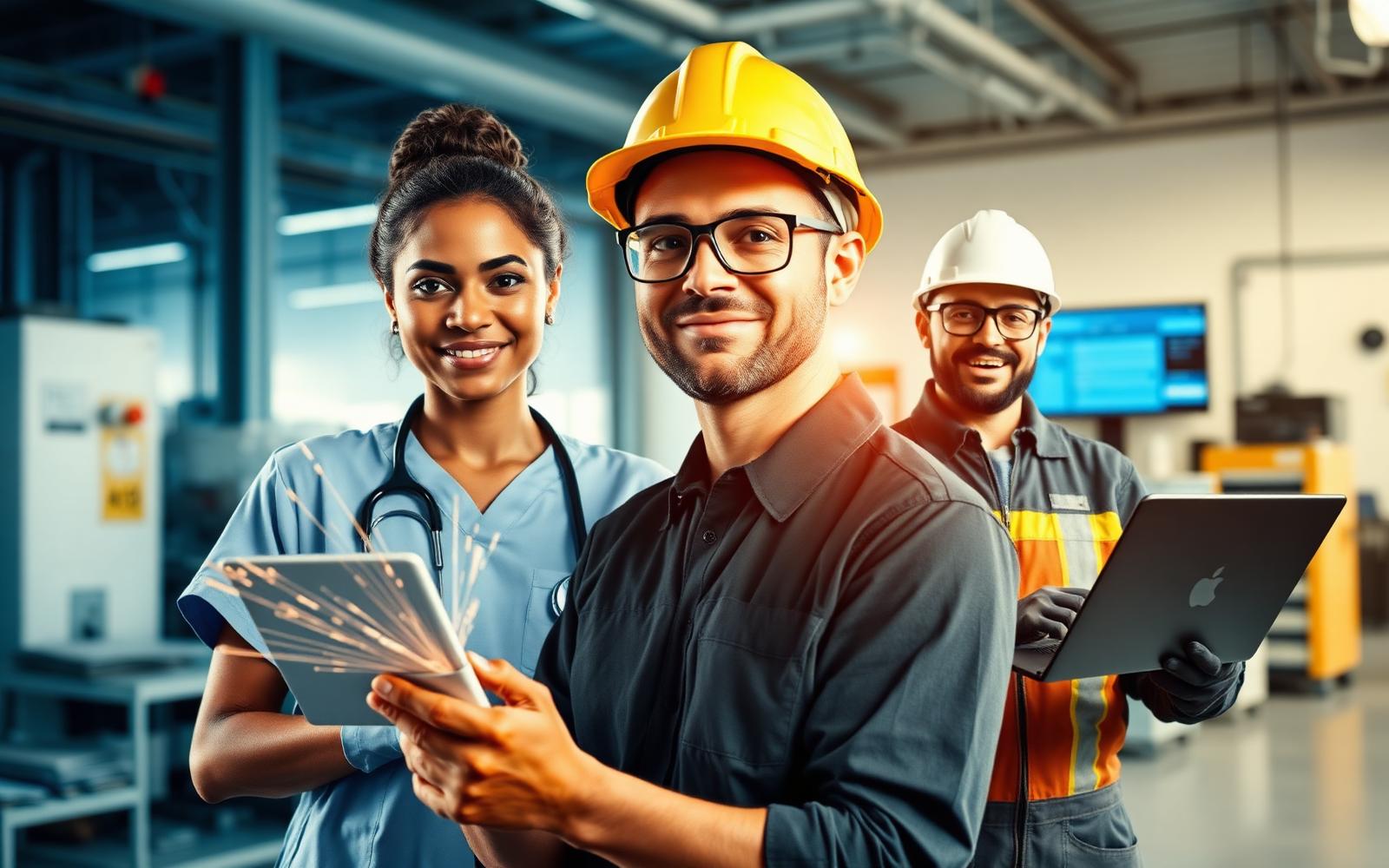 Professionnels qualifiés au travail